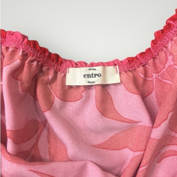 Entro Floral Bodysuit Pink Size Medium - Picture 8 of 10